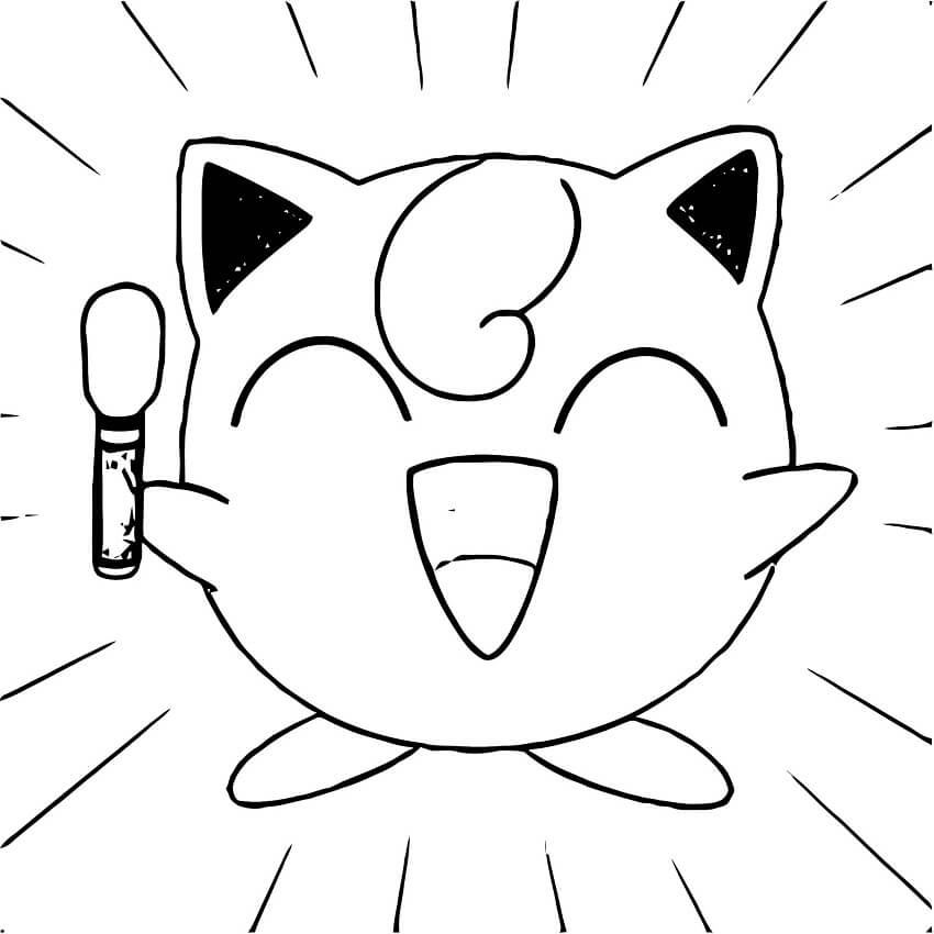 Happy Pokemon Jigglypuff da colorare