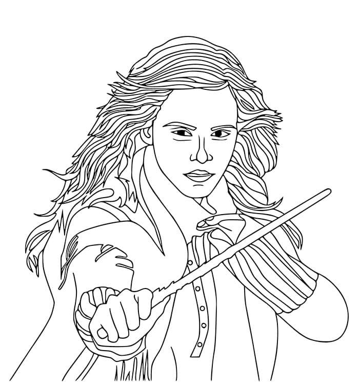 Hermione Granger in azione da colorare