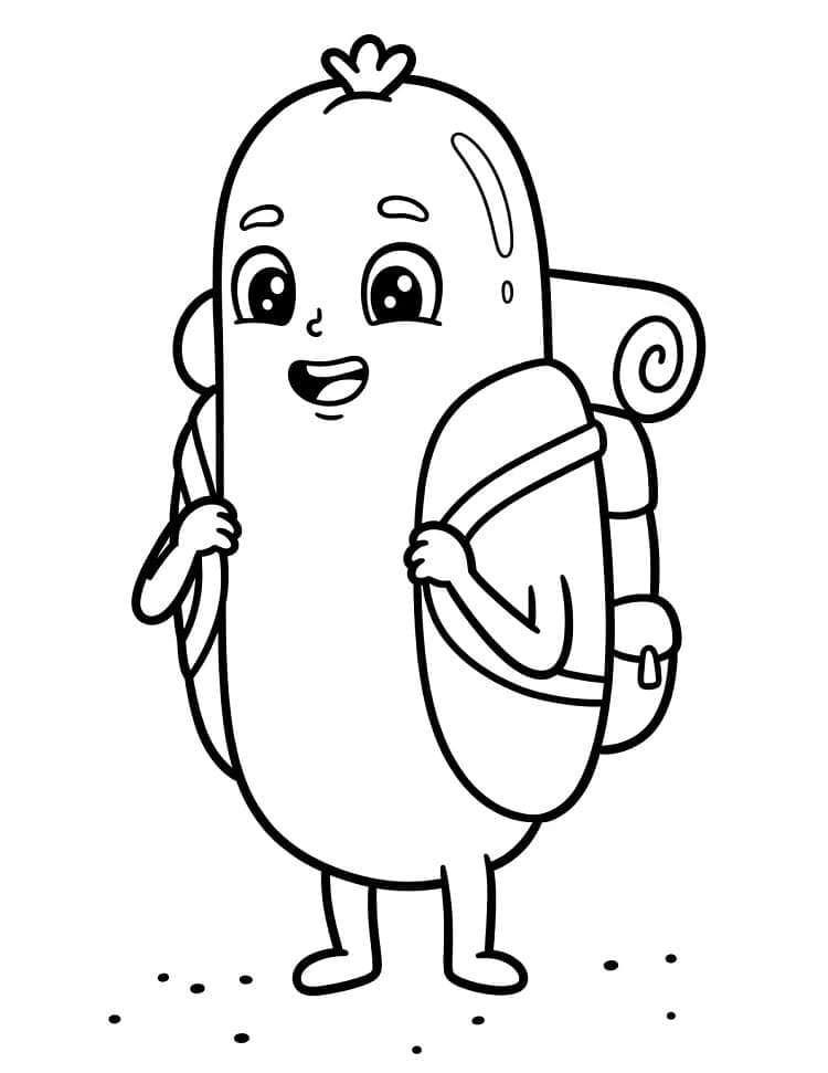 Hot Dog Carino da colorare