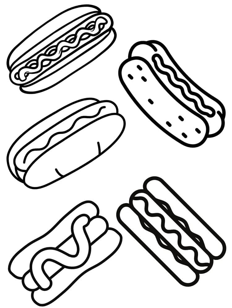 Hot Dog Semplice da colorare