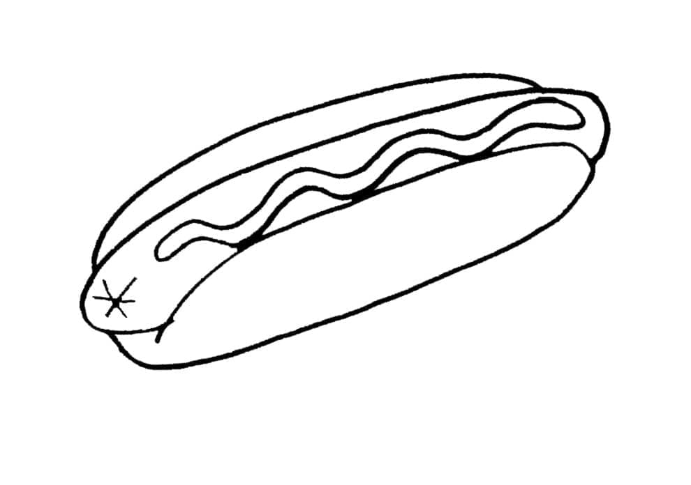 Hot Dog Stampabile Gratis da colorare