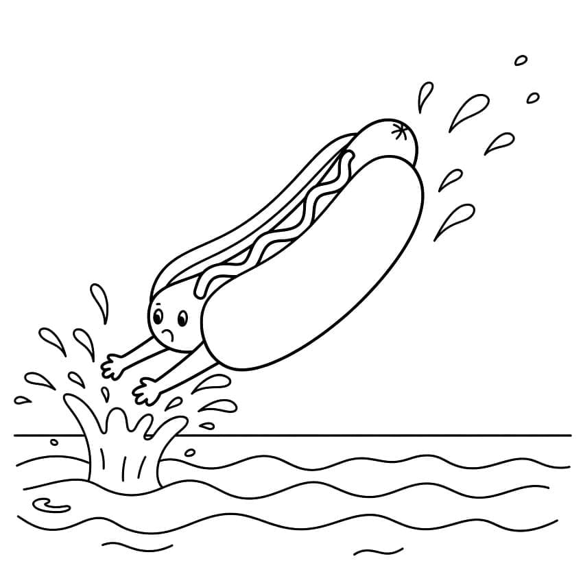 Hot Dog a Cartone Animato da colorare