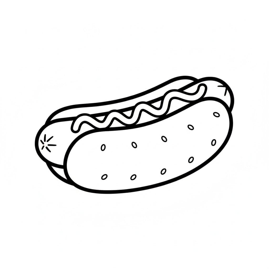 Hot Dog al centro da colorare
