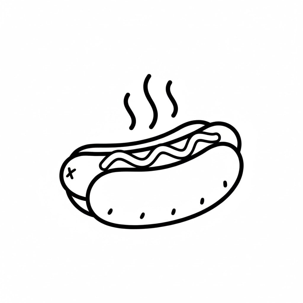 Hot Dog con vapore da colorare