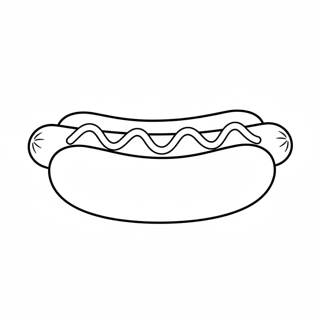 Hot Dog dall'alto da colorare