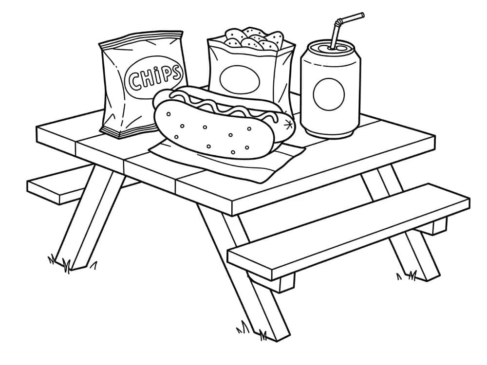 Hot Dog e Snack da colorare