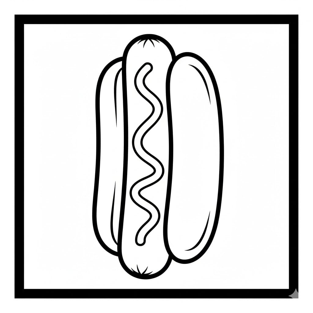 Hot Dog in piedi da colorare