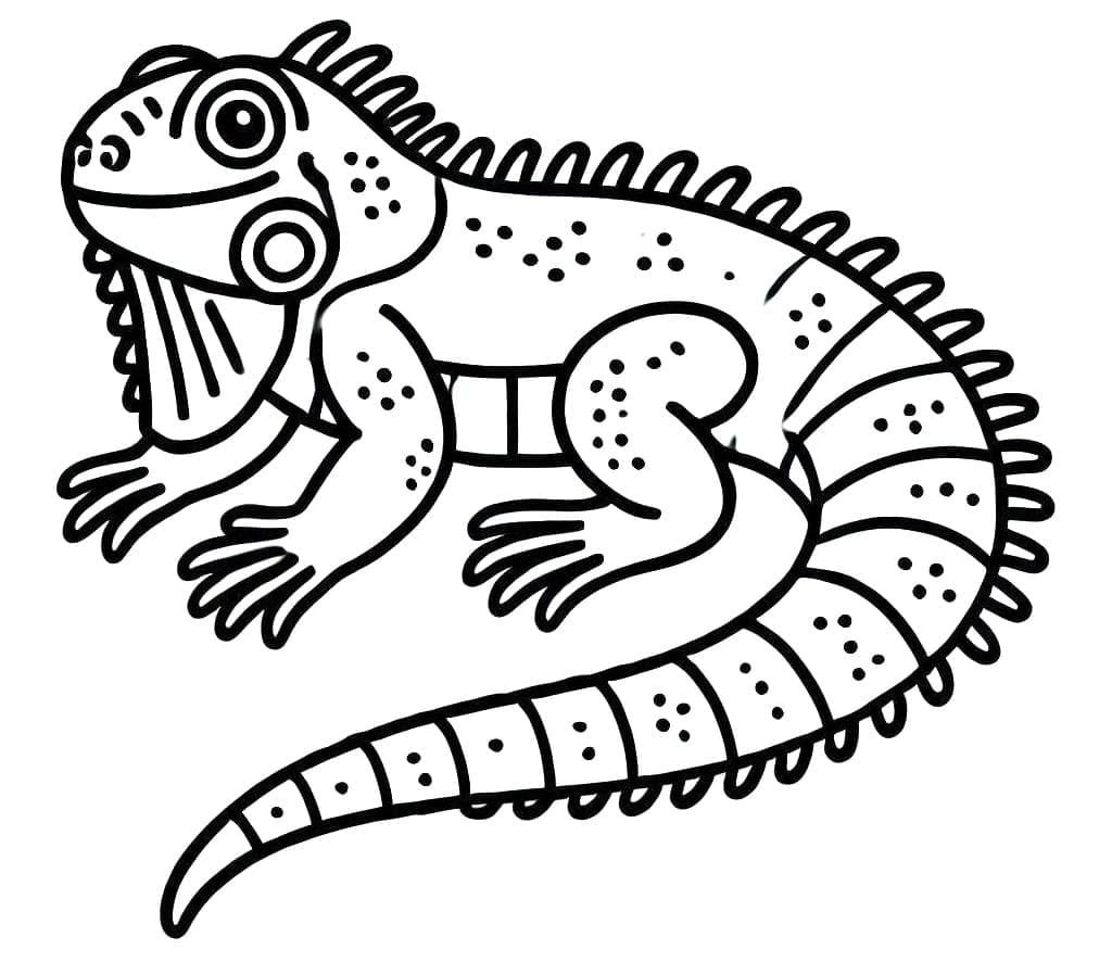 Iguana felice da colorare Iguana felice da colorare