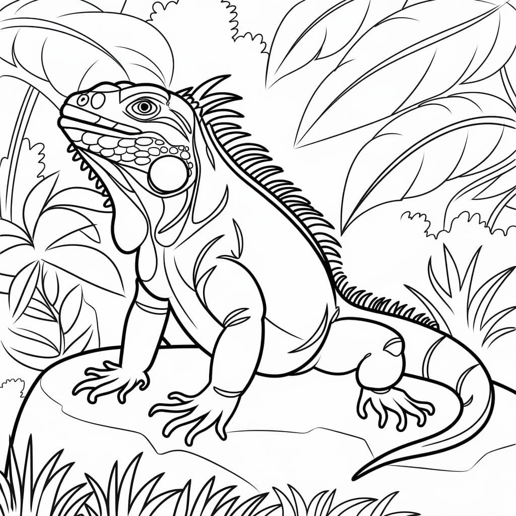 Iguana stampabile da colorare Iguana stampabile da colorare