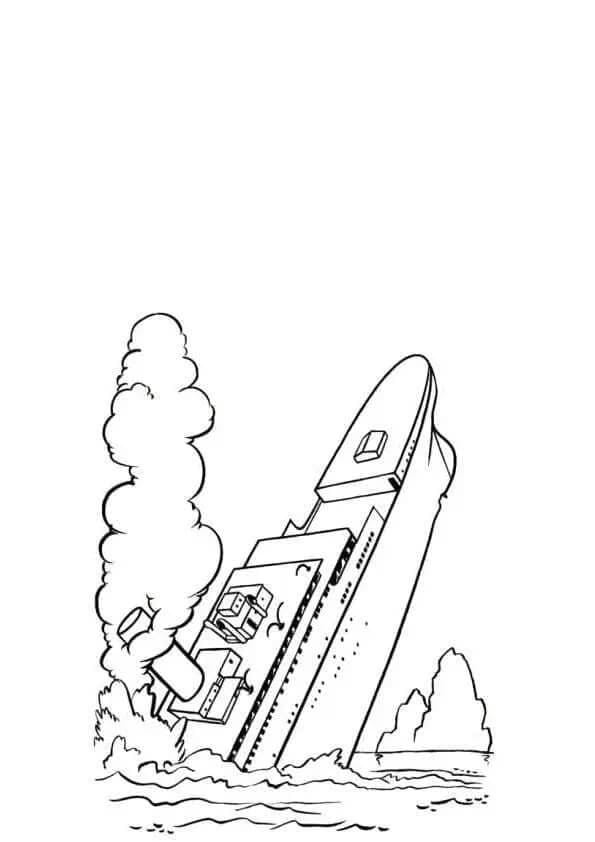 Il Titanic sta affondando da colorare