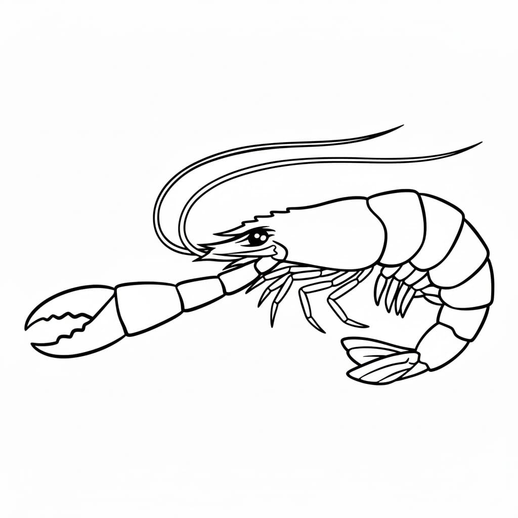 Il gambero con la chela lunga da colorare