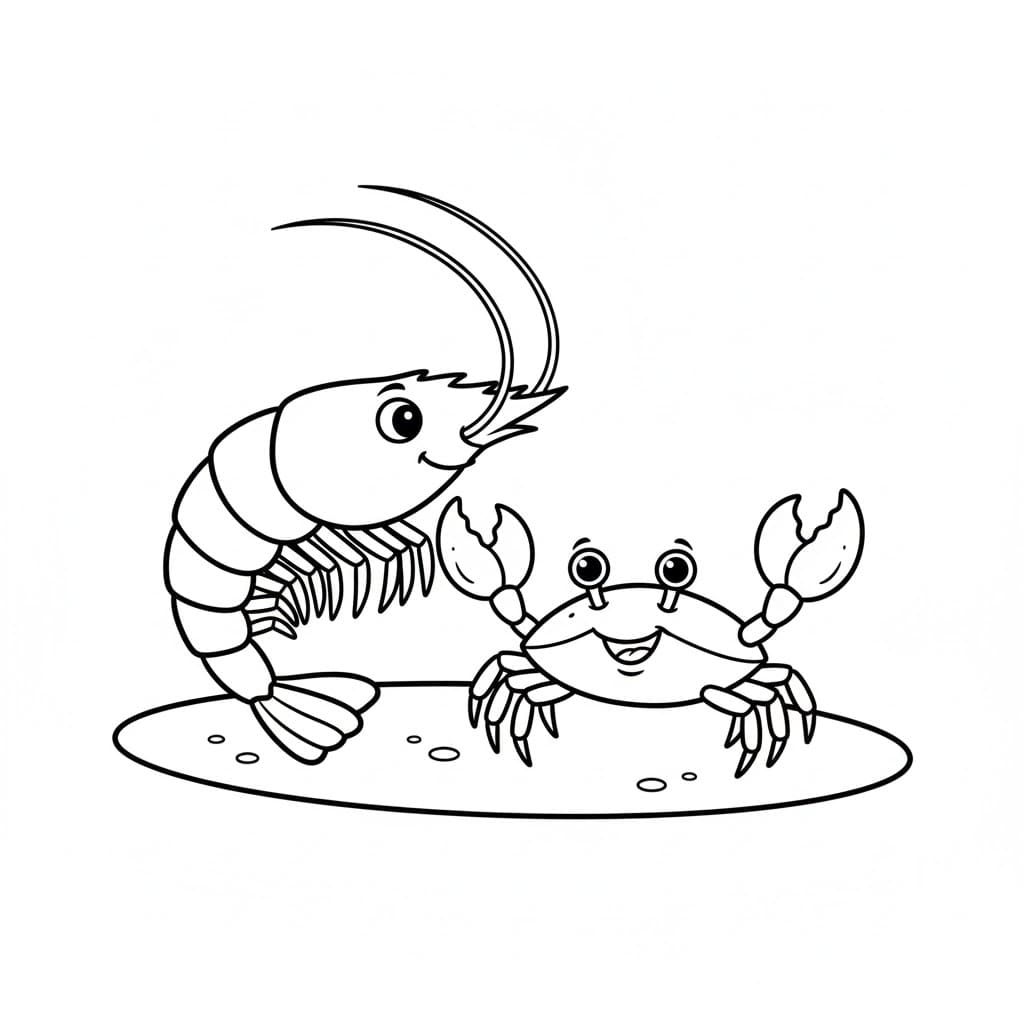 Il gambero e il granchio da colorare