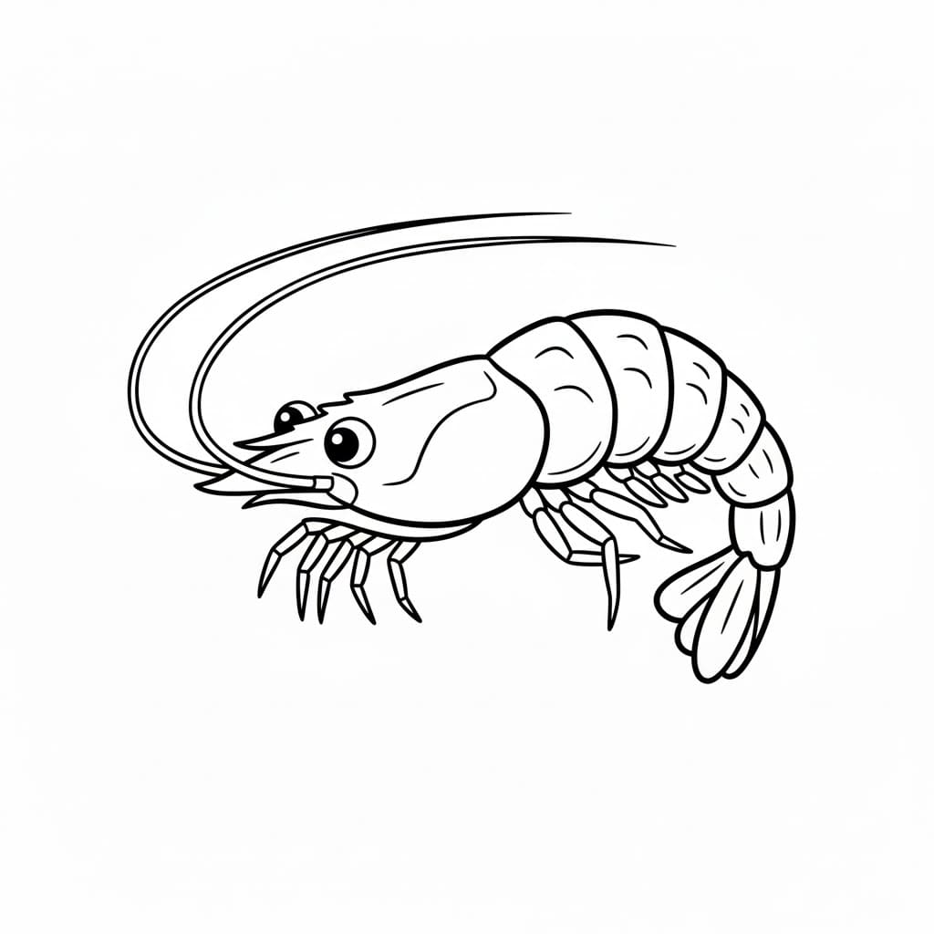 Il gambero scodinzola da colorare