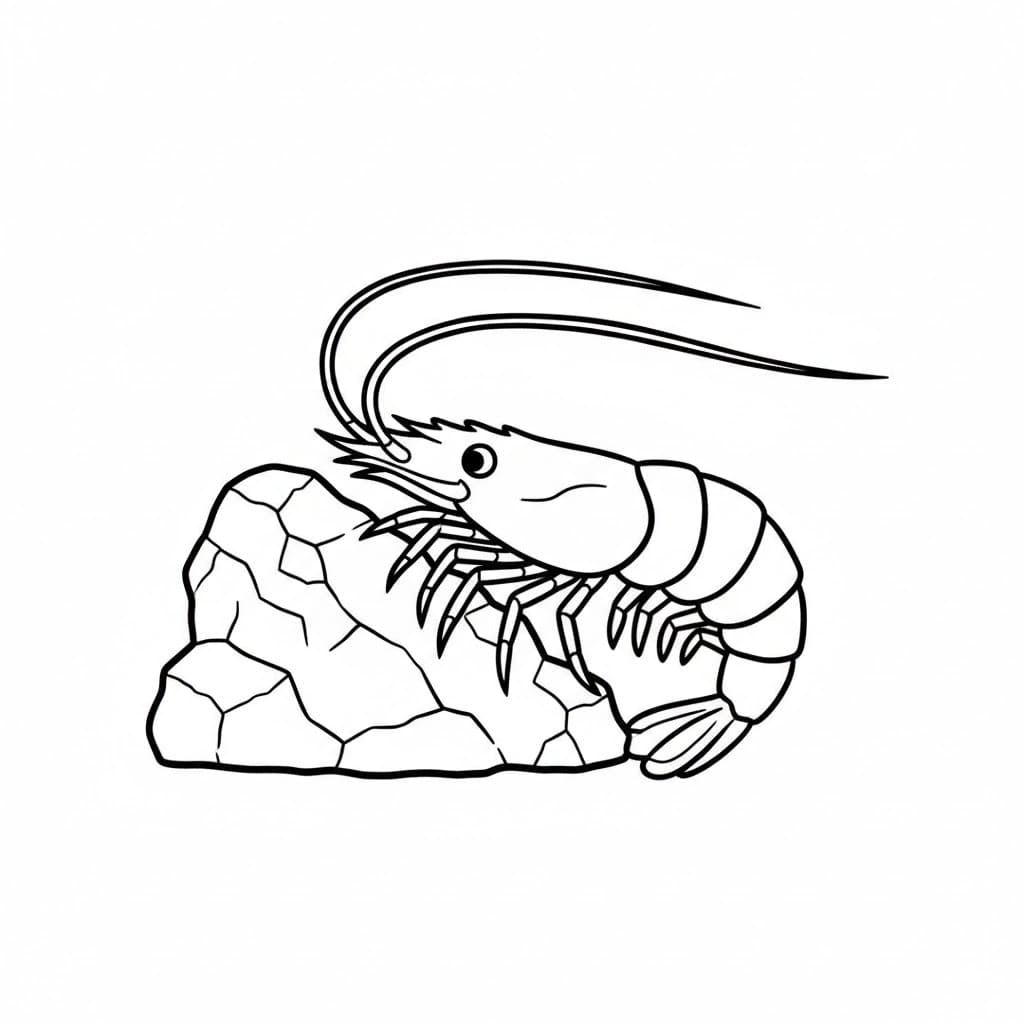 Il gambero si nasconde da colorare