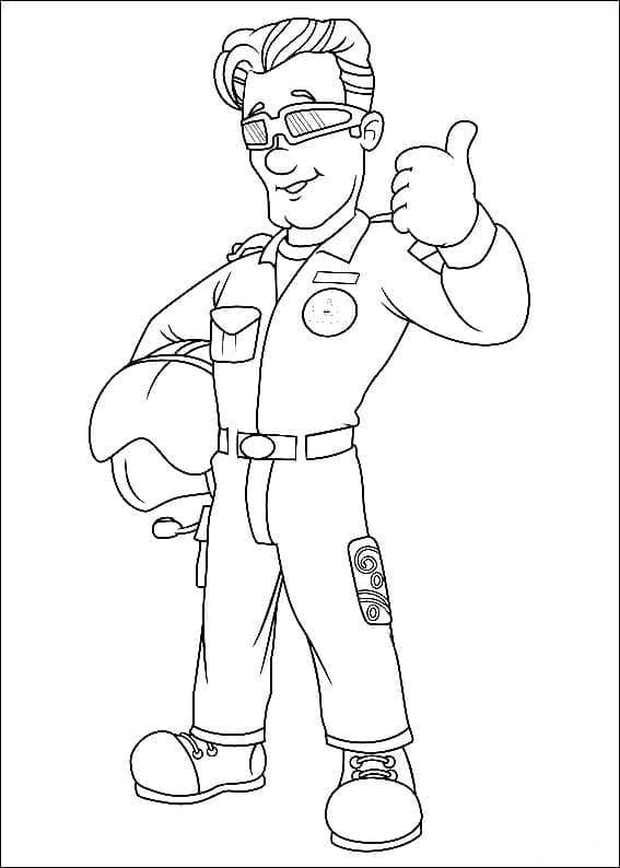 Il pompiere Sam Tom Thomas da colorare