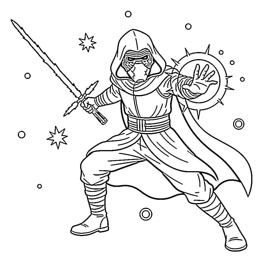 Il potere di Kylo Ren da colorare