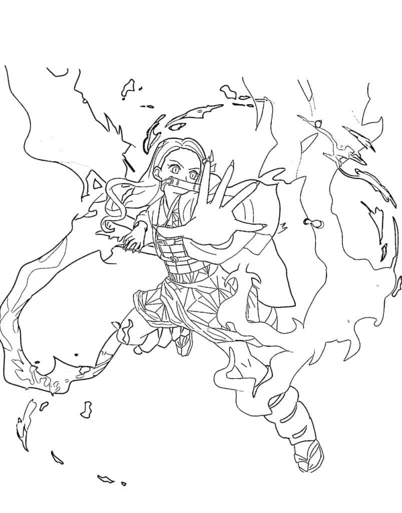 Il potere di Nezuko da colorare