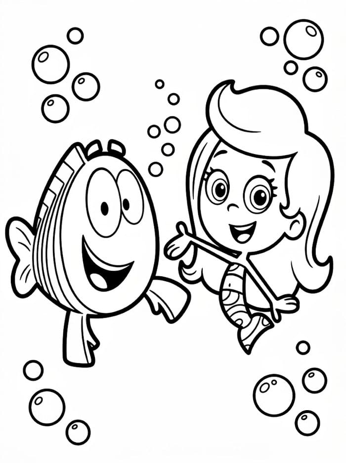 Il signor Grouper e Molly da colorare