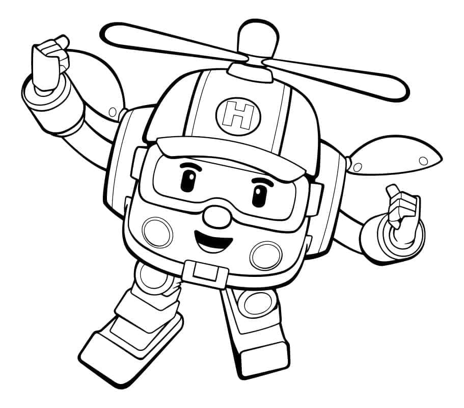 Il simpatico Helly Robocar Poli da colorare