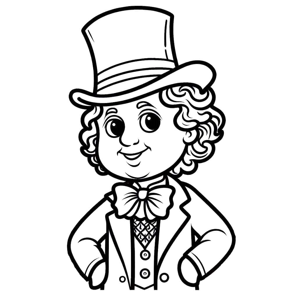 Il sorriso di Willy Wonka da colorare