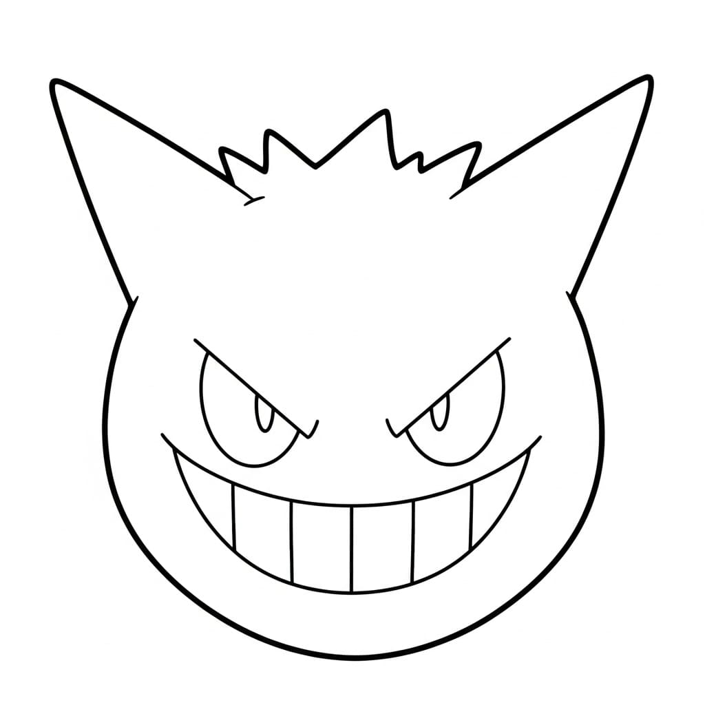 Il volto di Gengar da colorare