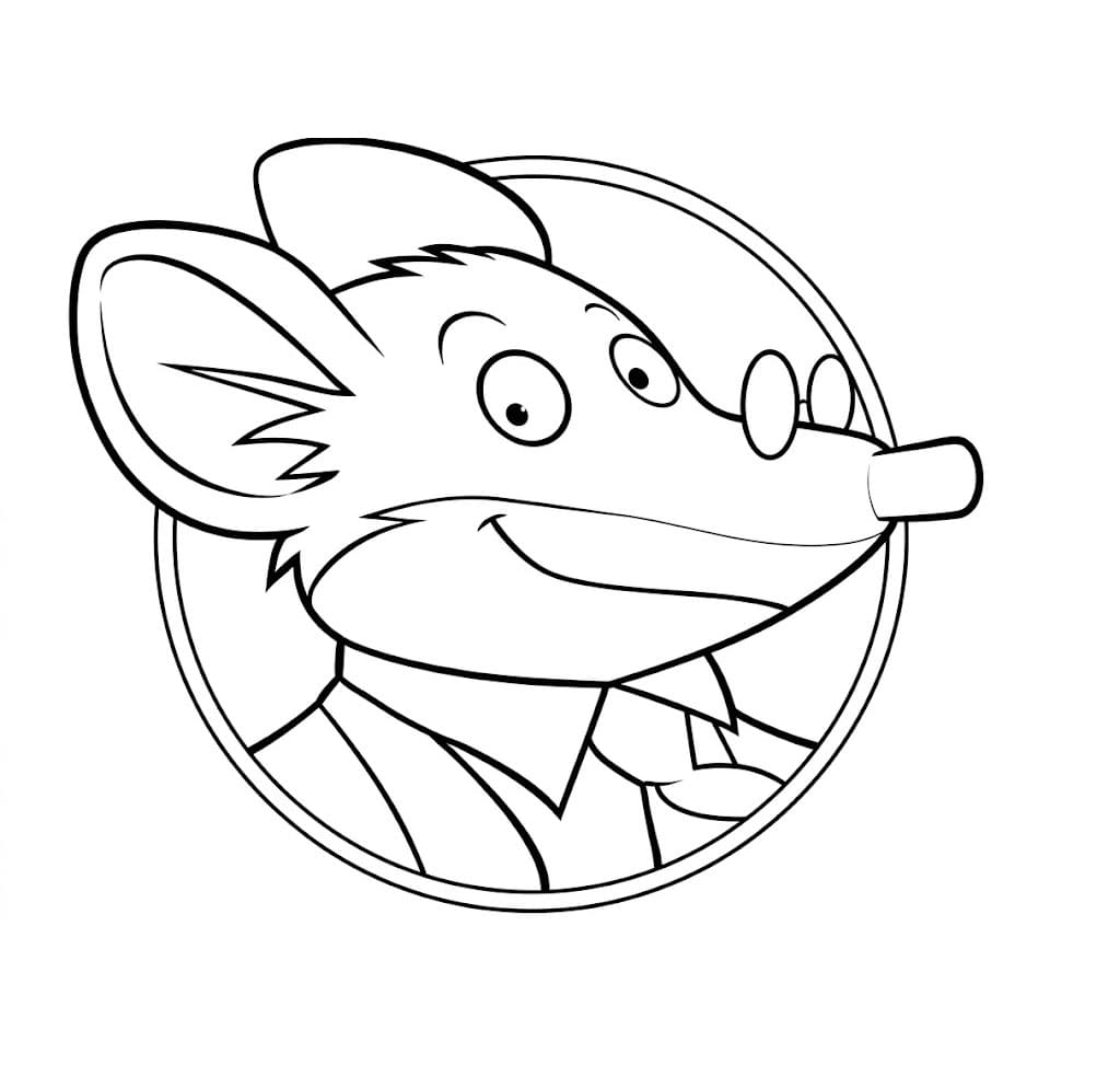 Il volto di Geronimo Stilton da colorare