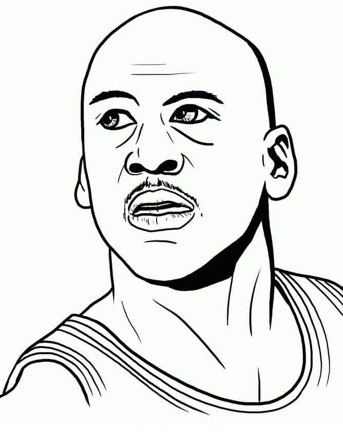 Il volto di Michael Jordan da colorare