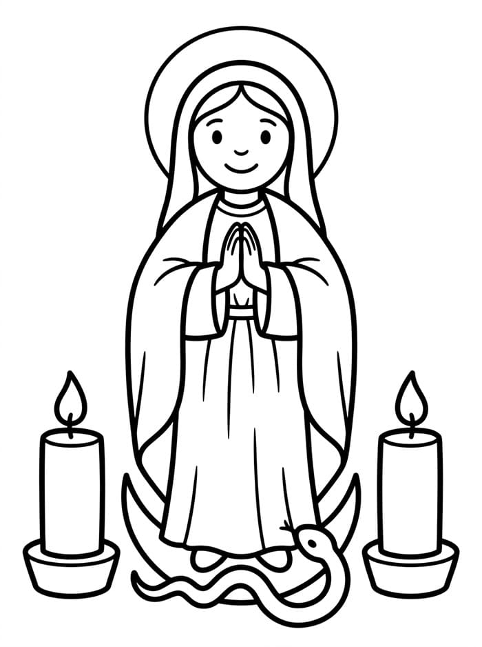 Immacolata Concezione con candele da colorare