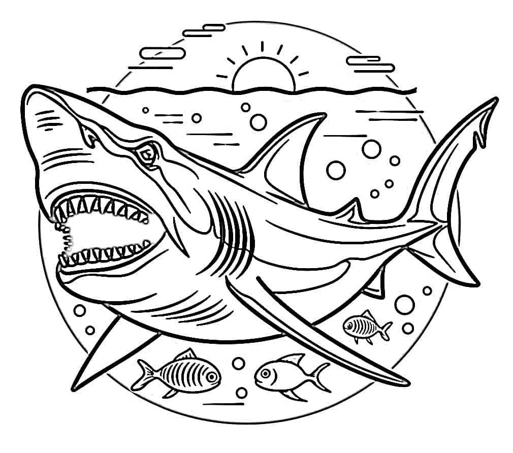Immagine Megalodonte da colorare