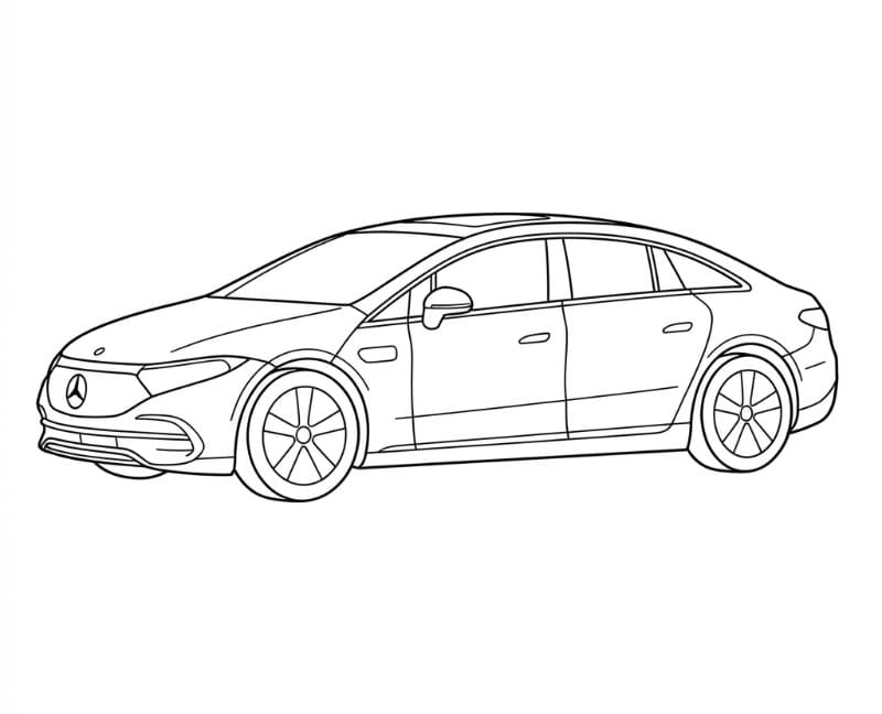 Immagine Mercedes elettrica da colorare
