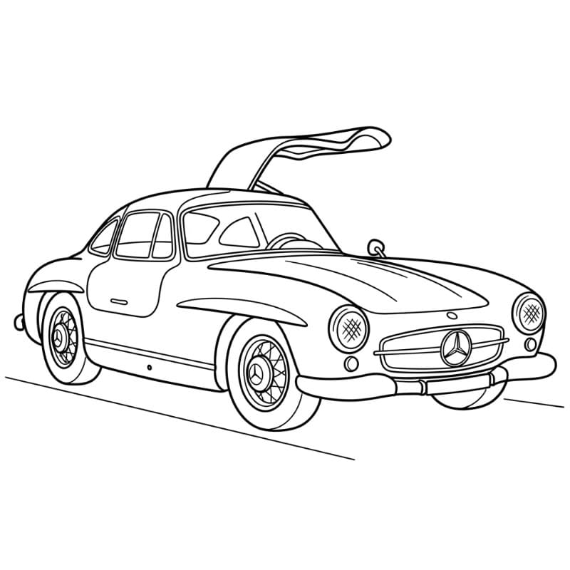 Immagine auto Mercedes d'epoca da colorare