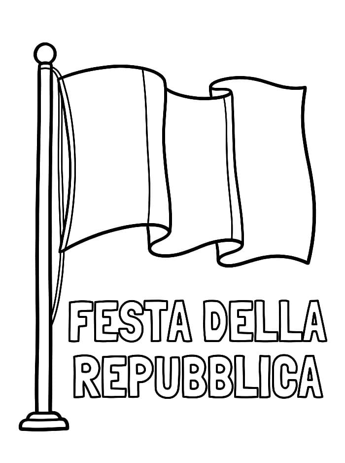 Immagine della bandiera della Festa della Repubblica da colorare
