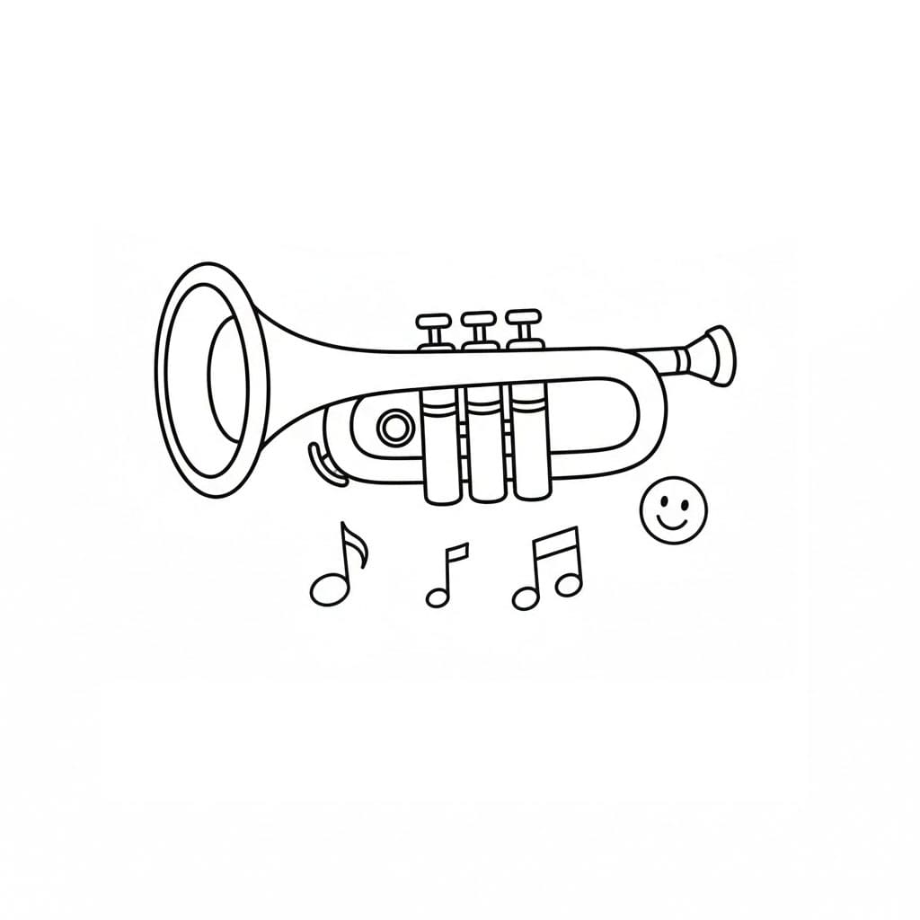 Immagine della tromba da colorare
