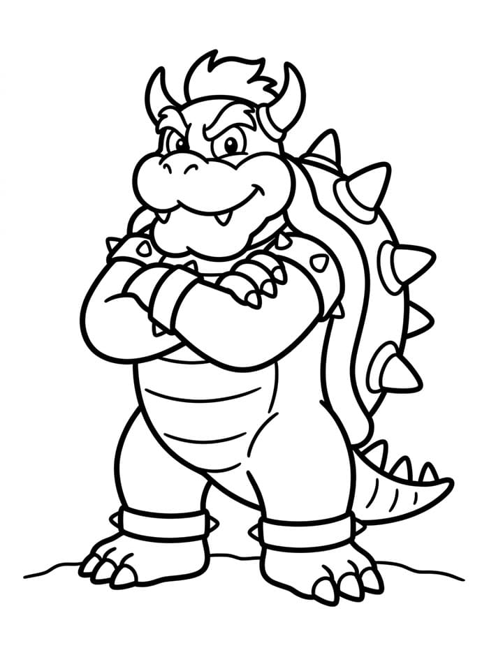 Immagine di Bowser in piedi da colorare