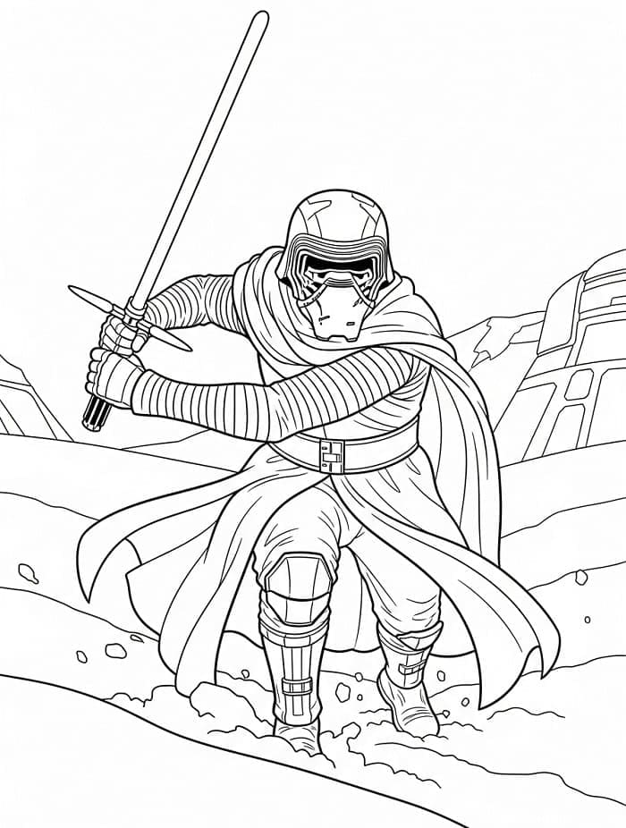 Immagine di Kylo Ren da colorare