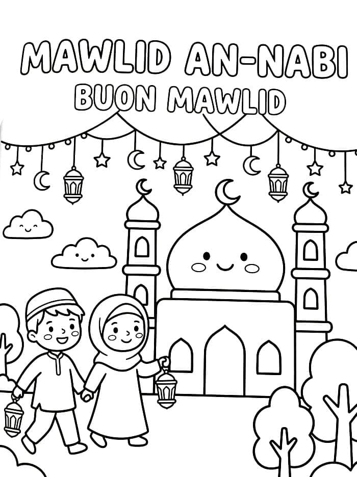 Immagine di Mawlid gratuitamente da colorare