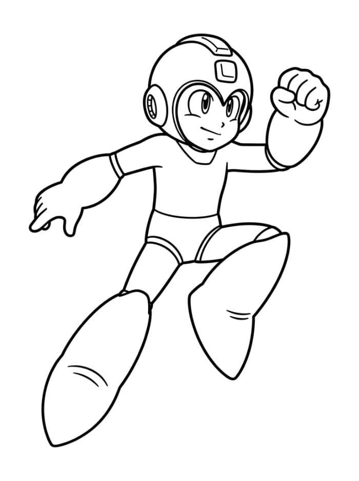 Immagine di Mega Man che salta da colorare