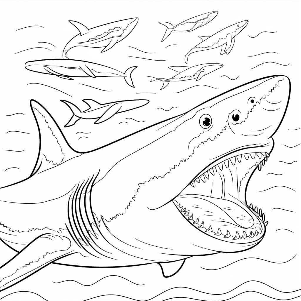 Immagine di Megalodonte da colorare