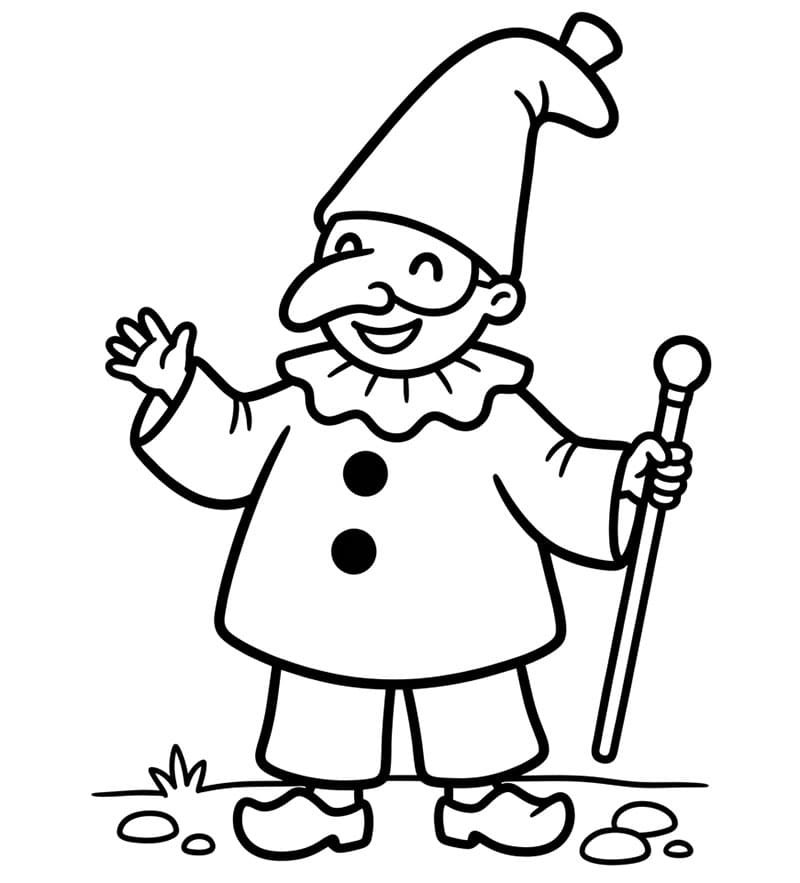 Immagine di Pulcinella da colorare