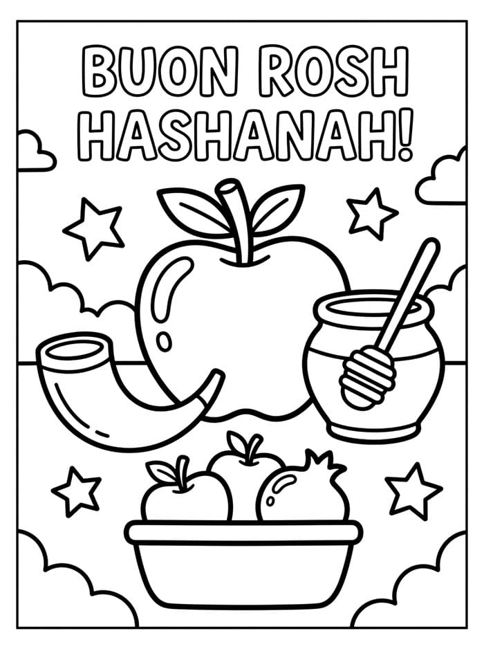 Immagine di Rosh Hashanah da colorare