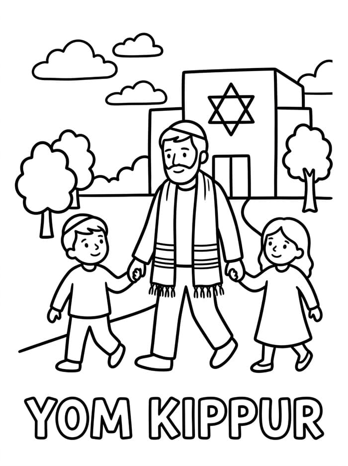 Immagine di Yom Kippur da stampare da colorare