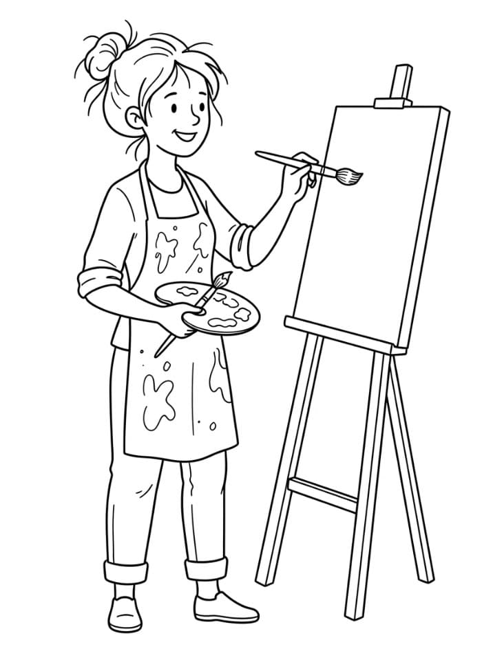 Immagine di un artista da colorare