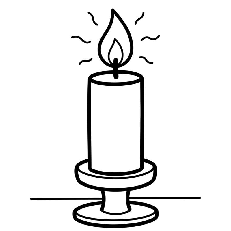 Immagine di una candela da colorare