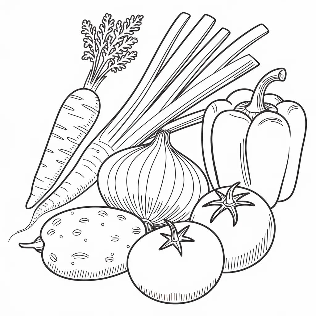 Immagine di verdure gratuite da colorare