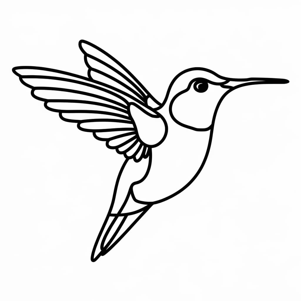 Immagine facile del colibrì da colorare Immagine facile del colibrì da colorare