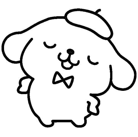 Immagine felice di Pompompurin da colorare