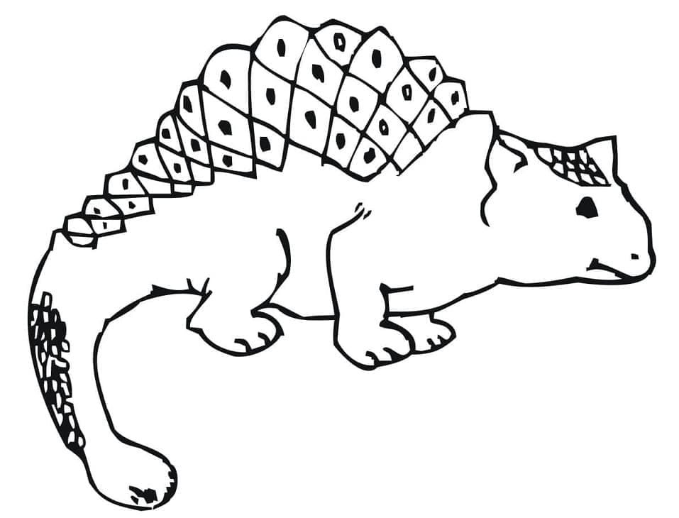 Immagine gratuita di Anchilosauro da colorare