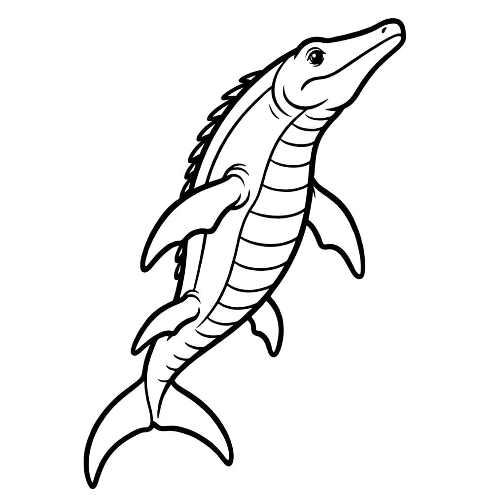 Immagine gratuita di un Mosasauro da colorare