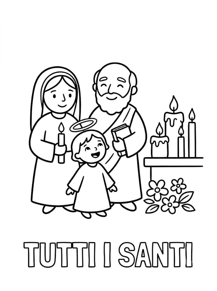 Immagine semplice Tutti i santi da colorare