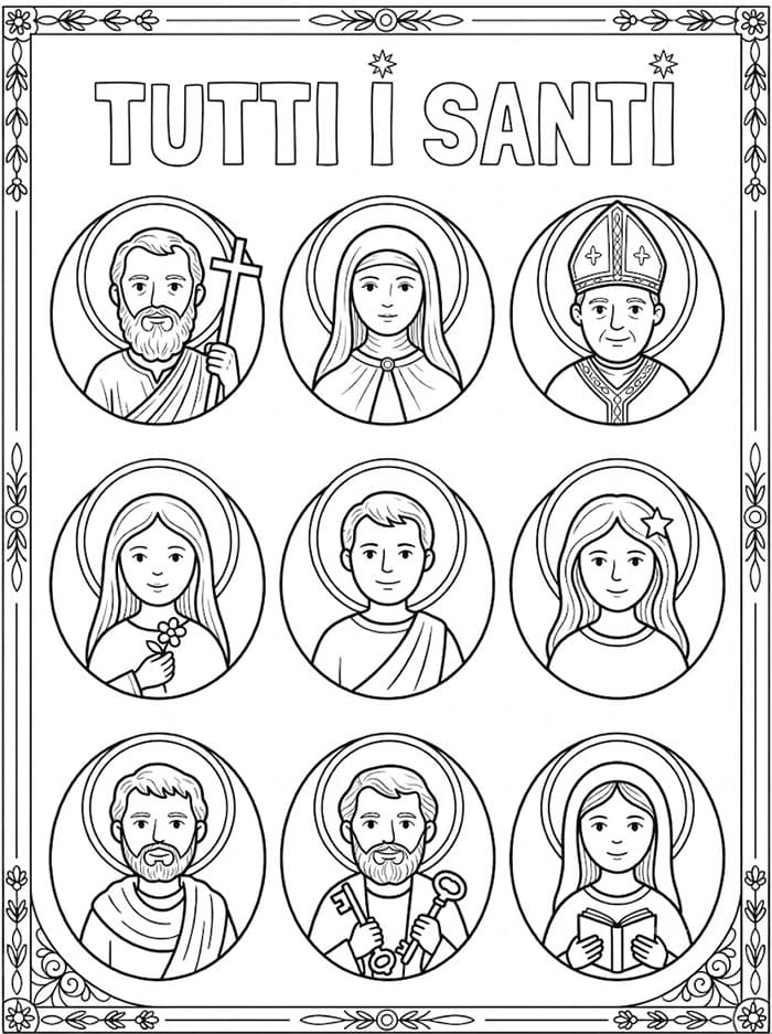 Immagine stampabile per Tutti i santi da colorare